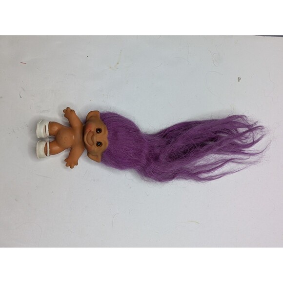 Troll Doll C64 Original Purple Amber Glass Eyes Shoes Only 2.5" Vintage DAM? - Picture 6 of 6